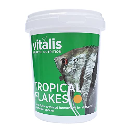 Vitalis Tropical Flakes Fischfutter Flockenfutter für Süßwasser-Fische - Hauptfutter Flocken Futter - Alleinfuttermittel für tropischen Süßwasserfische - mit Vitaminen und hochwertigen Nährstoffen von Vitalis Aquatic Nutrition