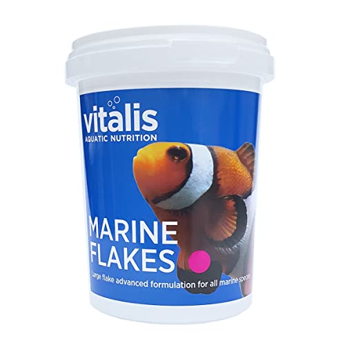 VITALIS MARINE FLAKES Fischfutter für Teich & Aquarium | Flocken-Futter Fischfutterflocken für alle Fische | Gesund & gut verdaulich | Meerwasser & Süßwasser (40g) von Vitalis Aquatic Nutrition