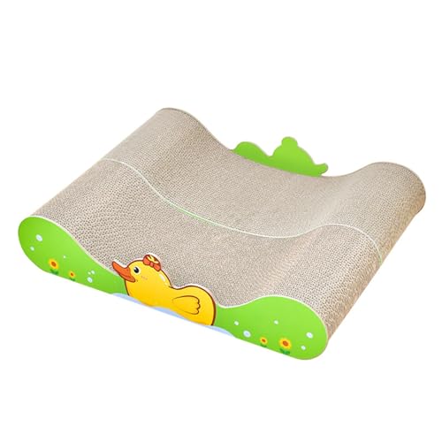 Cat Scratcher Lounge Bed, Cute Duck Design Scratch Resistant Breathable Comfortable Corrugated Paper Cat Scratching Density Board for Cat von Vitdipy