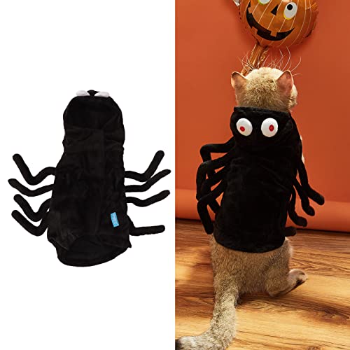 Haustier-Halloween-Kostüm, Hundekleidung, atmungsaktives Plüsch-Spinnenbein-Design mit Kapuze, Haustier-Cosplay-Outfit für kleine und mittelgroße Katzen von Vitdipy