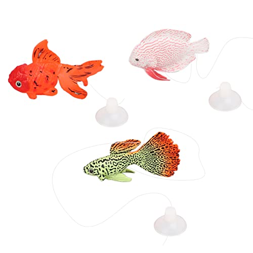 Vitdipy 3 Stück künstliche leuchtende Fische, Aquarium-Silikon, bunt, schwimmend, leuchtende Fische für die Dekoration von Aquarien von Vitdipy