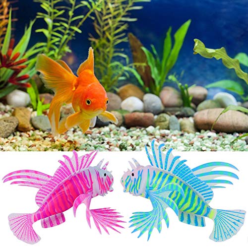 Vitdipy Aquarium-Feuerfisch-Dekoration, 2 Stück Aquarium-Aquarium-Landschaftsdekoration, Feuerfisch-Imitation, Saugnäpfe, geschmacksneutral für Aquarien von Vitdipy