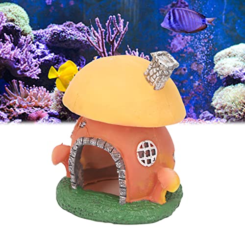 Vitdipy Aquarium-Pilzschloss-Ornament, Kunstharz, feine handgefertigte, stabile Aquarium-Landschaftsdekoration für Aquarien von Vitdipy