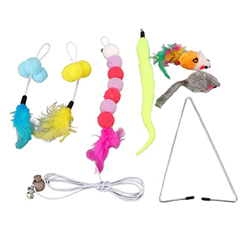 Vitdipy Cat Feather Toys, Adjustable Funny Hanging Cat Toys for Hunting Exercising Eliminating Boredom von Vitdipy