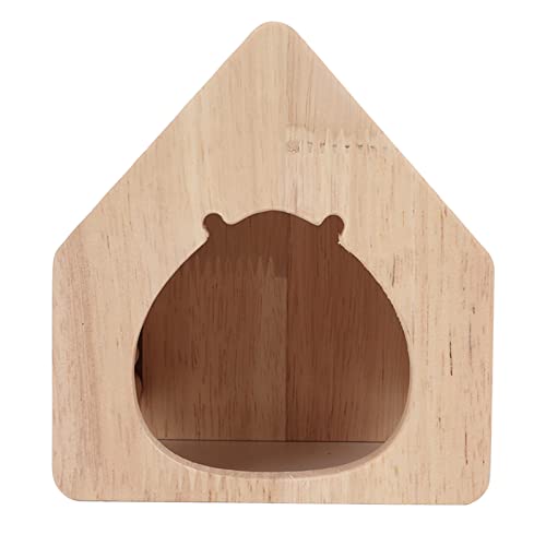 Vitdipy Hamster-Holzhaus, praktisches und stabiles Hamster-Versteck aus Holz für Hamster, Goldener Seidenbär von Vitdipy