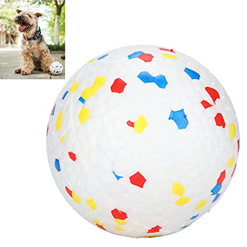 Vitdipy Kleiner weißer Ball, Hundespielzeugball, Outdoor-Sporthunde-Hüpfbälle, quietschender Gesangsball, Heimtierbedarf zur Linderung von Angstzuständen und zur Verringerung der von Vitdipy