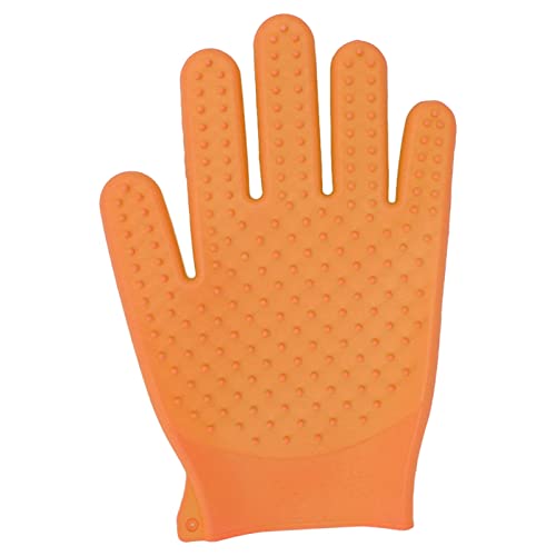 Vitdipy Tierhaarentferner-Handschuhe, praktische und vielseitige Katzenpflege-Handschuhbürste für langes und kurzes Haar (Orange) von Vitdipy