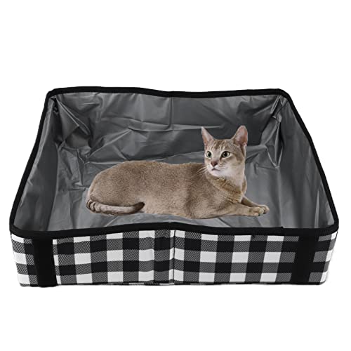 Zusammenklappbare Katzentoilette, tragbare Premium-PVC-Katzentoilette, leichte, wasserdichte, zusammenklappbare Reise-Katzentoilette für Katzen von Vitdipy