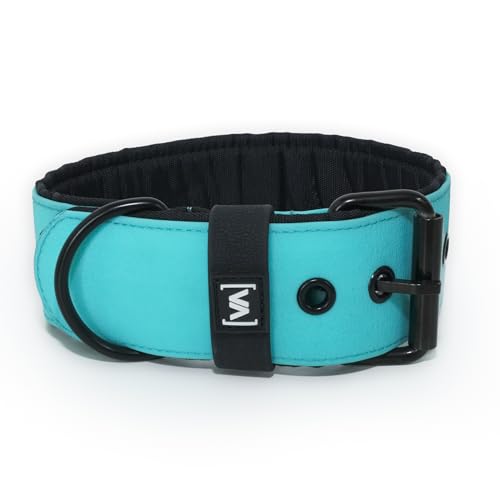 VITOMALIA® HydroTex 5cm Breites Halsband für Große Hunde, Wasserabweisendes Hundehalsband mit Komfort-Innenfütterung, Strapazierfähig & Langlebig - Für Aktivn Hund (5cm/XXL = 55cm-70cm, Türkis) von Vitomalia