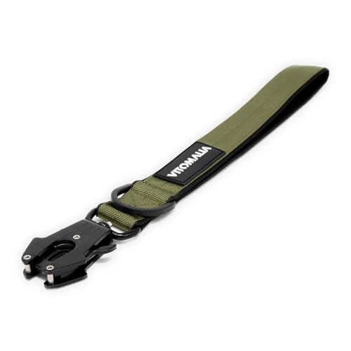 VITOMALIA® 30cm Kurzführer für Hunde, 3cm Breite Hundeleine, Froschkarabiner aus Hartaluminium für große Hunde – praktischer Kurzführer Hund für maximale Kontrolle und Sicherheit. (Khaki) von Vitomalia