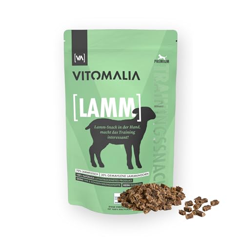 VITOMALIA® Lamm Trainingssnacks 500g für Hund | Allergikerfreundliche Hundeleckerli | Getreidefrei & Natürlich | Schonend Getrocknete Leckerlis für Hundetraining | Leckerli & Snacks für Hunde von Vitomalia