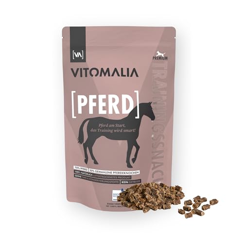 VITOMALIA® Pferd Trainingssnacks 500g für Hund | Allergikerfreundliche Hundeleckerli | Getreidefrei & Natürlich | Schonend Getrocknete Leckerlis für Hundetraining | Leckerli & Snacks für Hunde von Vitomalia