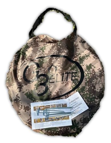 3-teiliges Katzen-/Hundezelt-Set aus Mesh und Nylon, Tunnel verbindet zwei Häuser, Digital Camo Grau, Tragetasche (Green Digital Camo) von Vitonus