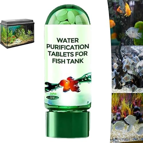 Powerful Aquarium Water Purification Tablet, Water Purification Tablets for Fish Tank,Non-Toxic and Fast Water Purification, Portable Aqua Water Purification Tablets, Aquarium Remove (1 pcs) von Vitrywei