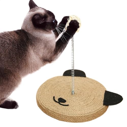 Natural Sisal Cat Scratch Pad - Interaktive Katzenkopfformkratzer, Sisal Ball Toy | Katzenkratzer, Mentales Spielzeug Für Körperliche Bewegung, Heimmöbelschutz Für Innenkätzchen von Vitsrisea