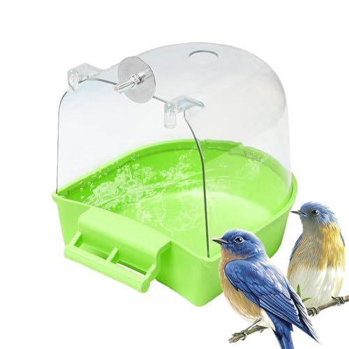 Vitsrisea Bird Bath Box | Clear Badewanne für Papageienkäfigbäder - Shot -Vogel -Käfig -Zubehör, Duschbox für, Conure, Wellensittiche, Kanarien von Vitsrisea