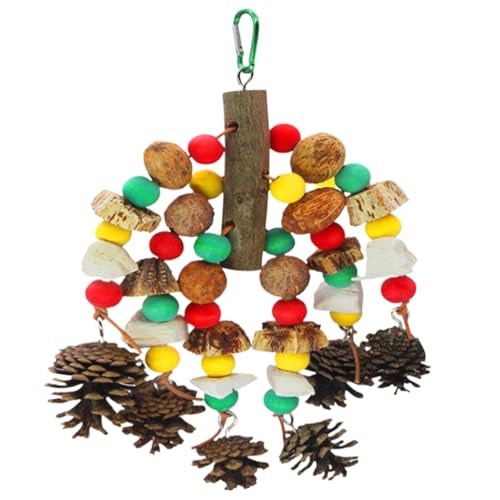 Vitsrisea Cockatiel Toys, Post -for -Spielzeug Für Lorische Vögel - Mehrfarbige Lorische Kauspielzeug Mit Natürlichen Holzblöcken - Bissanhänger Käfigzubehör Für Grau von Vitsrisea