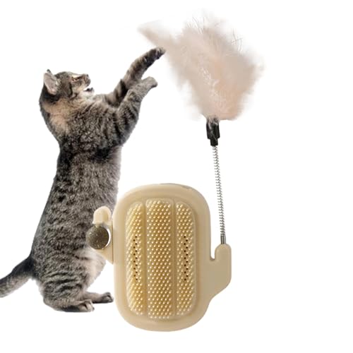 Vitsrisea Katzenminze-Spielzeugbälle für die Wand | Teaser Stick Toys Fellpflegebürste für Hauskatzen | Kitten Scratcher Groomer Katzenminze-Spielzeug für Katzen zum Lecken und Massieren von Vitsrisea