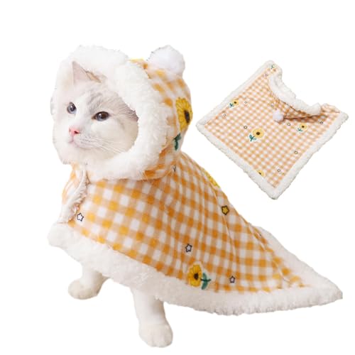 Vitsrisea Katzenschlafsack - Winterwarmer Lammwoll, Flanell Mantel | Katzen Poncho Umhang, Niedliche, Stilvolle, Weiche, Haustier - Winterkleidung, Hundekatzenkostüm, Hundeschlafsack-Haustiermantel von Vitsrisea