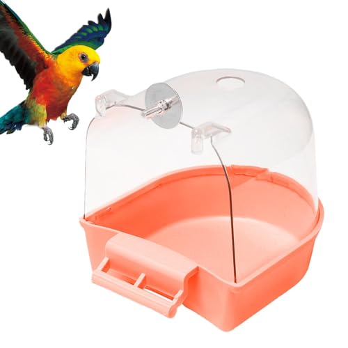 Vitsrisea Papageienbadbox - Clear Badwanne für Papageienkäfigbade, Sittich Vogelkäfigzubehör, Duschbox für, Conure, Wellenstoffen, Kanarien von Vitsrisea