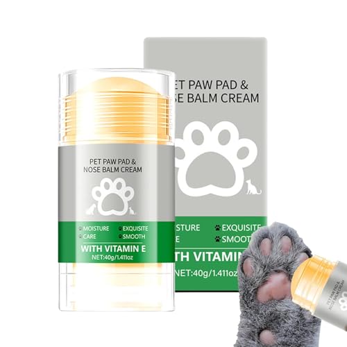 Vitsrisea Trockene Rissige Hundepfoten, Pfotenpolsterbalsam - 40g Grüne Tee -Duft Paw Balm Stick - Lick Safe Welpenschutz Soother, Natürliche Salbe, Katzenfußblockpflege Für Hunde Und Katzen von Vitsrisea