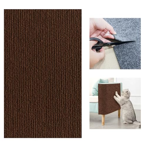 Viusneun Selbstklebend Kratzteppich Katze Wand, Kratzmatte Katze Sofa, DIY Climbing Cat Scratcher, Kratzbrett Katzen, Kratzschutz Sofa Katze für Schützt Teppiche Möbelschutz (30x100cm,Braun) von Viusneun