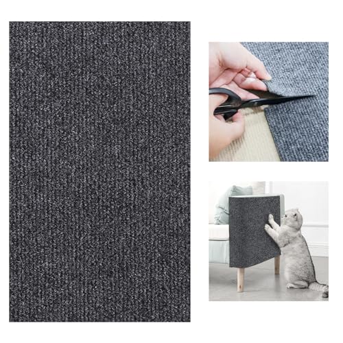 Viusneun Selbstklebend Kratzteppich Katze Wand, Kratzmatte Katze Sofa, DIY Climbing Cat Scratcher, Kratzbrett Katzen, Kratzschutz Sofa Katze für Schützt Teppiche Möbelschutz (30x100cm,Dunkelgrau) von Viusneun