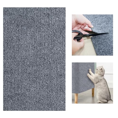 Viusneun Selbstklebend Kratzteppich Katze Wand, Kratzmatte Katze Sofa, DIY Climbing Cat Scratcher, Kratzbrett Katzen, Kratzschutz Sofa Katze für Schützt Teppiche Möbelschutz (30x100cm,Hellgrau) von Viusneun