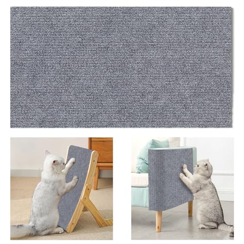 Viusneun Selbstklebend Kratzteppich Katze Wand, Kratzmatte Katze Sofa, Kratzbretter Katze Wand, Katzen Kratzwand, DIY Climbing Cat Scratcher für Schützt Teppiche Sofa Möbelschutz (30x100cm,Hellgrau) von Viusneun