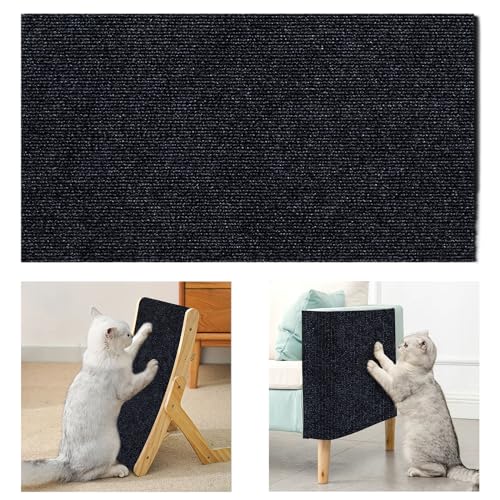 Viusneun Selbstklebend Kratzteppich Katze Wand, Kratzmatte Katze Sofa, Kratzbretter Katze Wand, Katzen Kratzwand, DIY Climbing Cat Scratcher für Schützt Teppiche Sofa Möbelschutz (30x100cm,Schwarz) von Viusneun