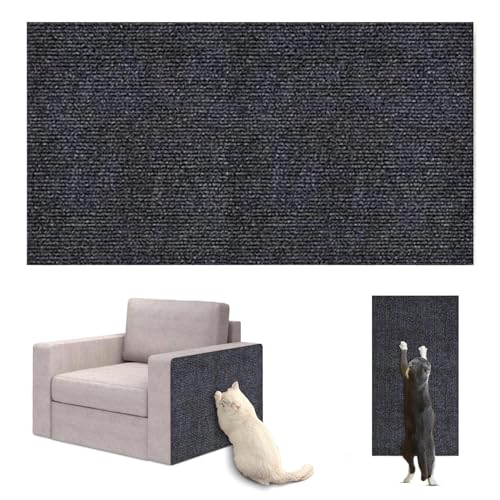 Viusneun Selbstklebende Kratzmatte Sofa Katze Kratzteppich Ecke, Kratzmatte für Katzen, Kratzbretter Katze Wand, DIY Geschnitten atzenkratzbrett Katzenkratzer Möbelschutz (30CM*100CM,Dunkelgrau) von Viusneun