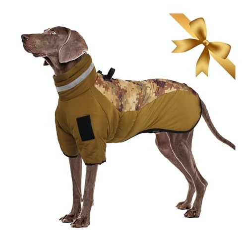 Reflektierend Große Hundejacke, Winter wasserdichte Wasserdichter Warme Jacke Hundemantel, 2 Bein Hundesportweste Skianzug Hundebekleidung mit D-Ring für Outdoor-Freizeittraining, Sport und Jagd, 6XL von Vivi Bear