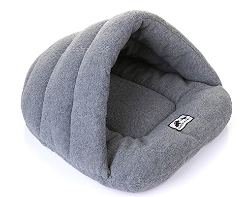 Vivi Bear Hundebett in Muschelform, Waschbar, bequem, weich, Fleece, Katzen oder Hunde, Winter, warm, gepolstert, Grau (4 Größen) von Vivi Bear