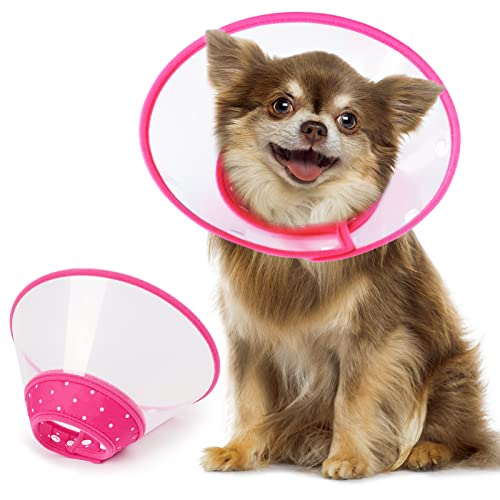 Vivifying Haustier Halskrause, Verstellbar von 17-23 cm Leichtgewicht Schutzkragen für Welpen, Kleine Hunde und Katzen (Pink) von Vivifying