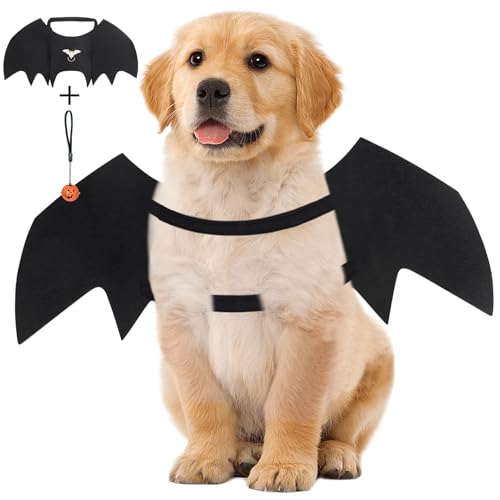 Vivifying Hunde-Fledermausflügel, verstellbare Hunde-Halloween-Kostüme, strapazierfähiges Hundefledermaus-Kostüm mit Glocke für kleine Hunde und große Katzen, Party-Dekoration und Cosplay (klein, von Vivifying