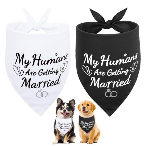 Vivifying Hundehalstücher für Hochzeit, elegantes Verlobungsgeschenk für Paare, Brautparty, Hundeschal, Zubehör für Hochzeitsoutfit, Foto-Requisite und Party-Dekoration, Größe S, Weiß und Schwarz, 2 von Vivifying