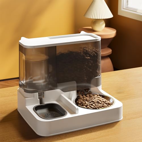 2 in 1 Automatischer Katzen-Futterspender All in One Auto Feeder Futter- und Wasserspender, Haustier-Futterspender für Katzen und kleine Hunde, 3,8 l Schwerkraft-Haustier-Futterstation für Zuhause, von Vivo Technologies