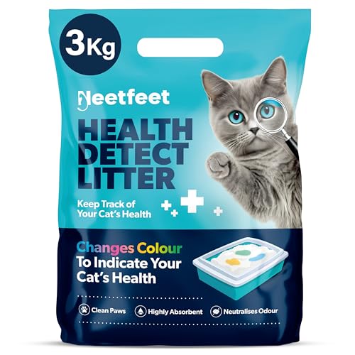 Gesundheitskatzenstreu, 3 kg, Kieselsäure-Katzenstreu mit 5-farbigem Gesundheitsindikator, langlebig, mit farbwechselnden Kieselgel-Kristallen, super saugfähige Geruchskontrolle, nicht klumpend von Vivo Technologies