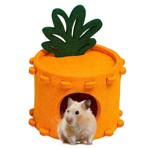 Vjeybv Hamsterhaus aus Filz | weiches Ananas-Hamsterbett Hamsterhaus – niedlicher Schlafnest Tunnel, gemütliches Hamster-Zubehör für kleine Haustiere von Vjeybv