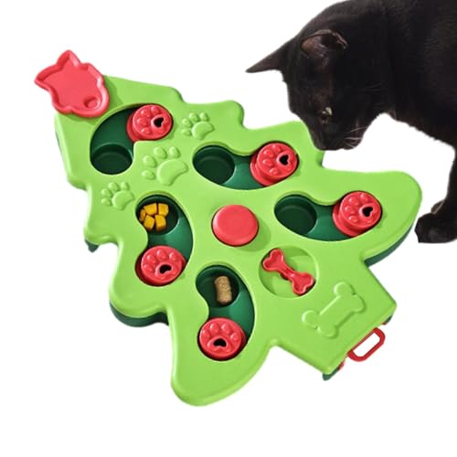 Vjeybv Slow Feeder Hundenapf, Weihnachtsbaumform Schüssel Katze Slow Feeder, Slow Eating Puzzle Feeder Hundenapf für Kleine Katzen Hunde von Vjeybv