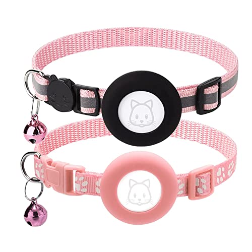 Vklopdsh 2 Stück Halsband, für Tag Halsbänder mit Sicherheitsschnalle und abnehmbar für kleine Haustierhalsbänder, Rosa von Vklopdsh