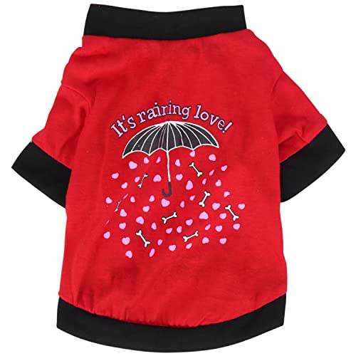 Vklopdsh Haustier Welpen Kleiner Hund Katze Haustier Kleidung Weste Shirt Kleid rot + schwarz (S) von Vklopdsh