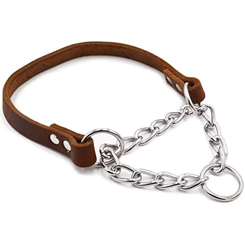 Vklopdsh Hundehalsband Rindsleder, Geeignet für Kleine, MittelgroßE und GroßE Hunde (XL) von Vklopdsh