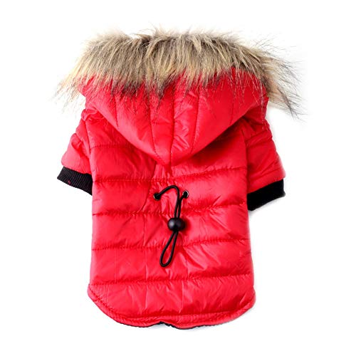 Vklopdsh Rote Warme Kleine Hunde Kleidung, Winter Hunde Kleidung, Haustier Kleidung, Winter Hunde Mantel Jacke, Welpen Kleidung von Vklopdsh