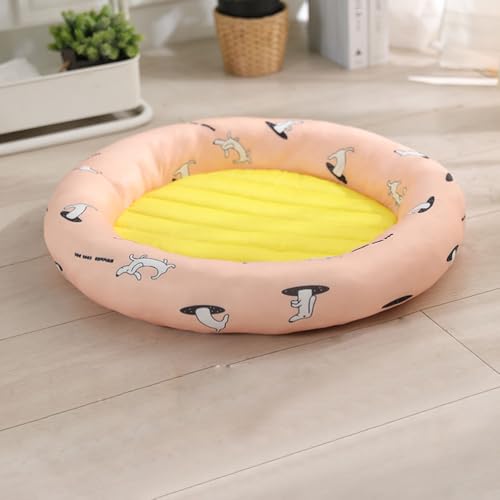 Vllcsla Hundebett 45cm Rundes Weich Kühlendes Hundebett für Sommer, Rutschfestes Haustierbett für Welpen, Beruhigendes Hundebett Super Doft Hundebetten und Couch für Katze und Hund von Vllcsla