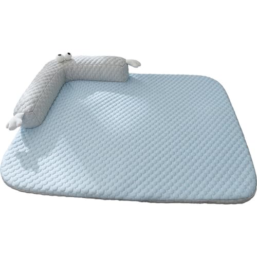 Vllcsla Hundebett Klein 45cm für Welpen, Waschbares Hundecouch Haustierbett mit Abnehmbarem Bezug, 45x35cm Sommer Hundekühlbett mit Seitlichem Kissen von Vllcsla