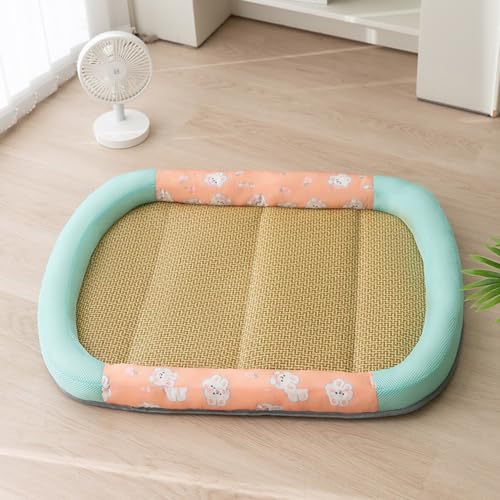 Vllcsla Hundebett Waschbar S/M/L/XL Ovales Hundecouch mit Kühlmatte in 4 Größen, Sommer Hundekühlbett, Rutschfestes und Kaufestes Hundekissen von Vllcsla