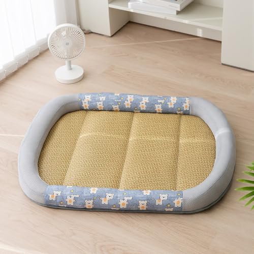 Vllcsla Hundebett Waschbar S/M/L/XL Ovales Hundecouch mit Kühlmatte in 4 Größen, Sommer Hundekühlbett, Rutschfestes und Kaufestes Hundekissen von Vllcsla