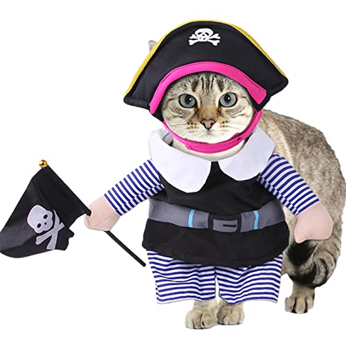 Katzen-Piratenanzug, bequemes Hundekostüm mit Stil – Halloween-Partybekleidung für Hunde und Katzen Vllold von Vllold