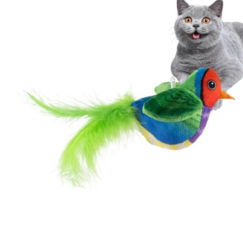 Vllold Katze Vogel Spielzeug Flapping | Flapping Wings Zwitschern Vogel - Interaktives Realistisches Vogel Katzenspielzeug, Katzenspielzeug Vogel Der Flaps, Automatisches Katzenspielzeug für Katzen von Vllold